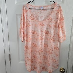 LuLaRoe Peach and White Floral Tunic